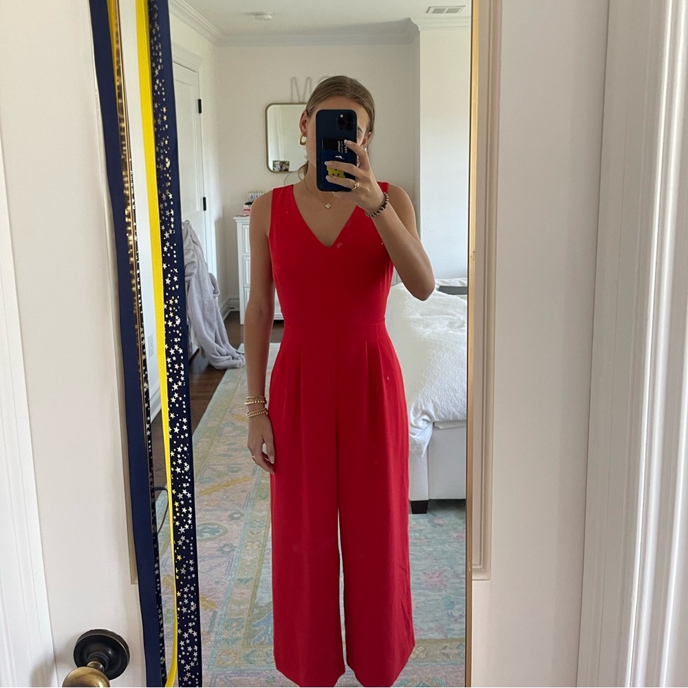 RED JCREW JUMPSUIT